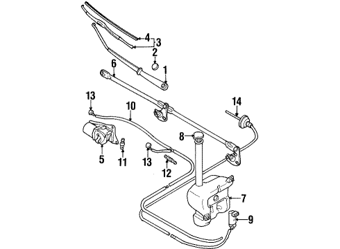 2000 Chevy Metro Reservoir Tank Diagram for 91171302