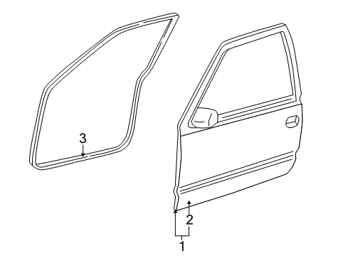 2005 Cadillac Escalade EXT Front Door Diagram