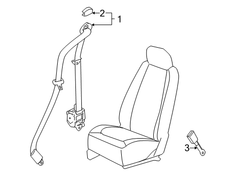 2008 Pontiac G5 Front Seat Belts Diagram