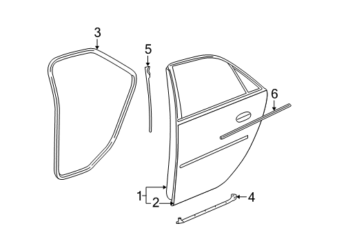 2005 Cadillac STS Rear Door Diagram