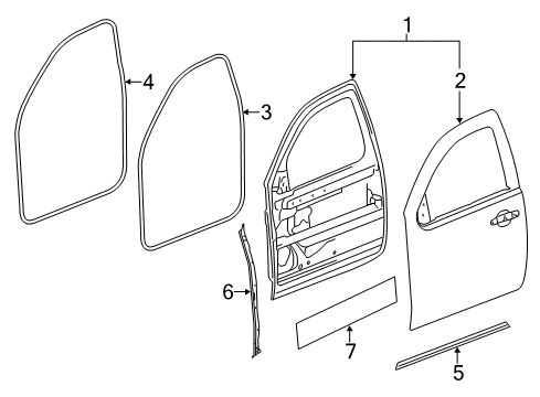 2016 Chevy Silverado 2500 HD Front Door Diagram