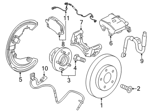 2022 Cadillac CT4 Caliper, Tech Bronze, Passenger Side Diagram for 84749859