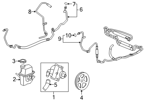 2009 Buick LaCrosse Reservoir Hose Diagram for 15898529