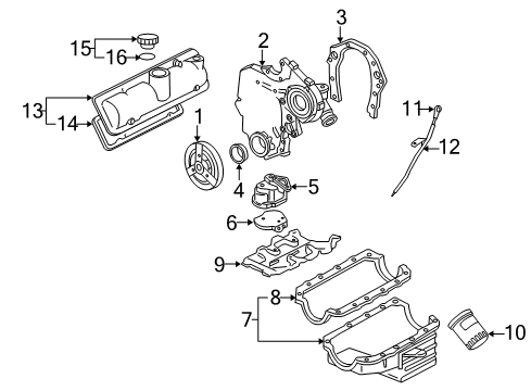 2005 Saturn Relay Engine Parts & Mounts, Timing, Lubrication System Diagram 1 - Thumbnail
