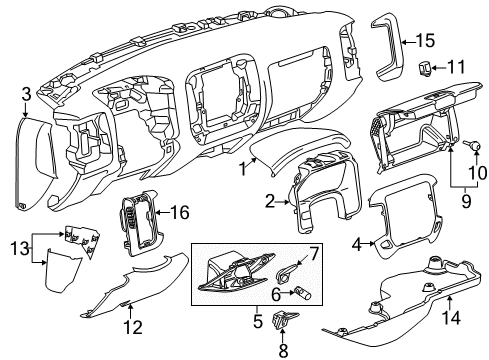2017 Chevy Silverado 2500 HD Cluster & Switches, Instrument Panel Diagram 3 - Thumbnail
