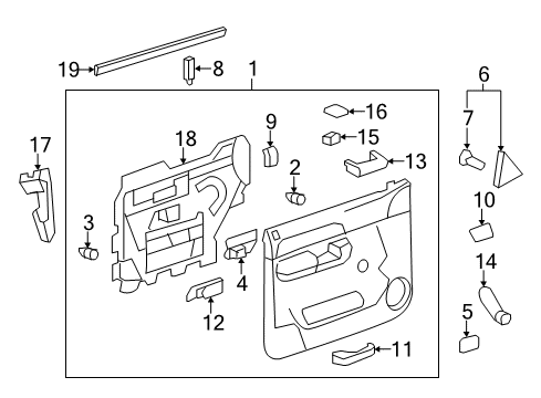 2011 Chevy Silverado 2500 HD Interior Trim - Front Door Diagram 6 - Thumbnail