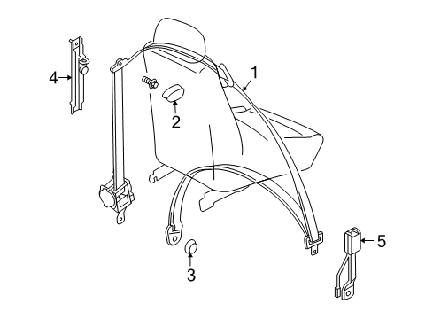 2010 Pontiac G3 Front Seat Belts Diagram