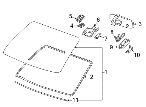 2022 GMC Canyon Glass, Reveal Moldings Diagram