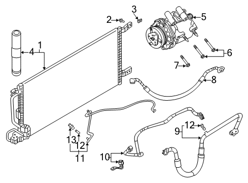 2002 Pontiac Aztek A/C Condenser, Compressor & Lines Diagram