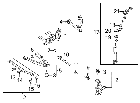 2005 Cadillac XLR Shock Absorber, Rear Passenger Side Diagram for 19431691