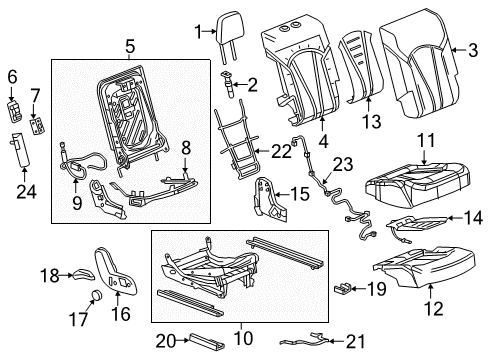 2017 Buick Envision Rear Seat Components Diagram