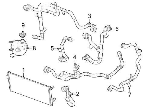 2023 Cadillac LYRIQ Radiator & Components Diagram