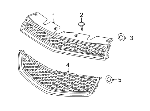 2010 Chevy Equinox Grille & Components Diagram