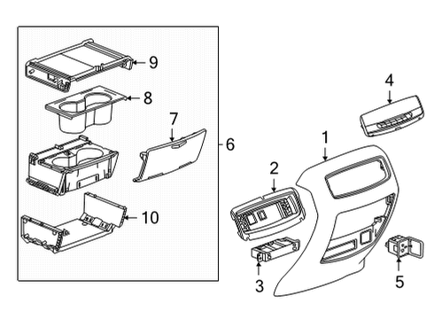 2023 Cadillac Escalade ESV Center Console Diagram 6 - Thumbnail