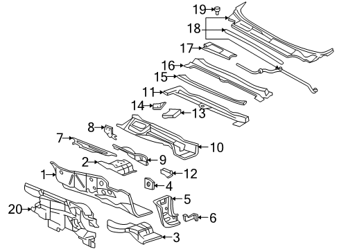 2005 Buick LeSabre Cowl Diagram
