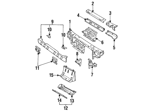 1993 Saturn SC1 Radiator Support Diagram