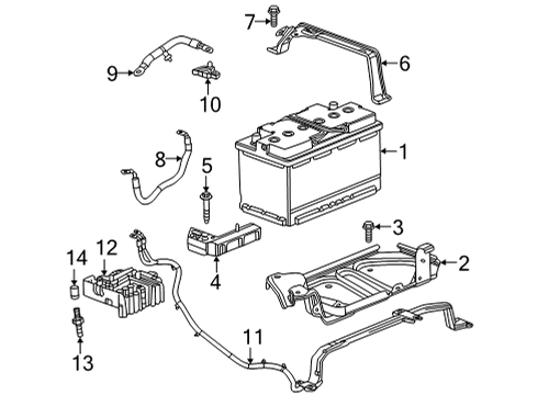 2023 GMC Hummer EV Pickup Battery Cable Stud Diagram for 11601862