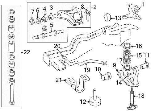 2002 GMC Sonoma Lower Control Arm, Driver Side Diagram for 15003923