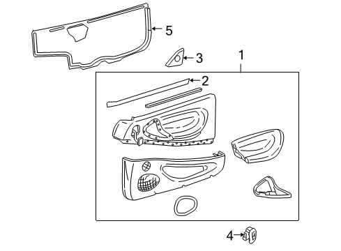 1999 Chevy Cavalier Door & Components Diagram