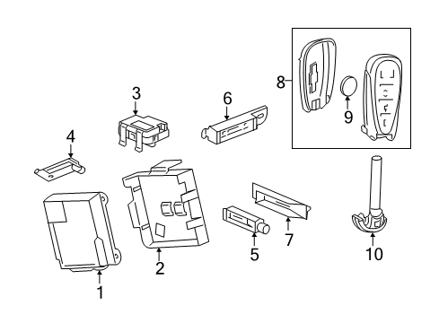 2021 Chevy Malibu Keyless Entry Components Diagram