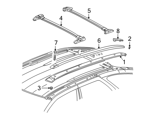 2002 Pontiac Aztek Exterior Trim - Roof Diagram