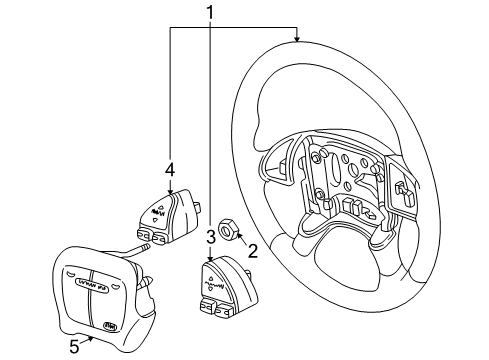 2000 Pontiac Montana Steering Column, Steering Wheel Diagram 3 - Thumbnail