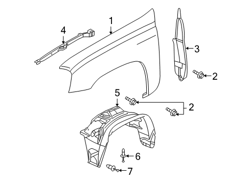 2007 Buick Rainier Fender & Components Diagram