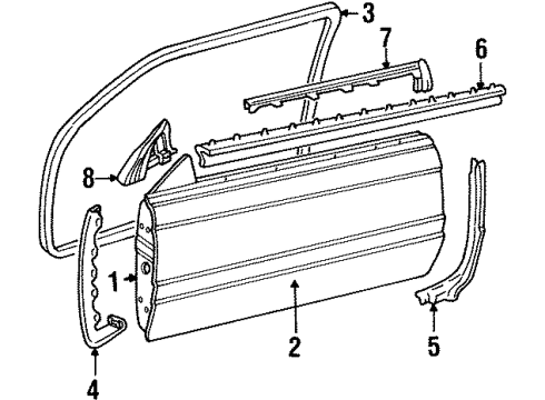 2002 Cadillac Eldorado Door & Components Diagram