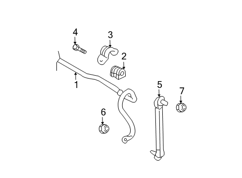2007 Chevy Aveo5 Stabilizer Bar & Components - Front Diagram