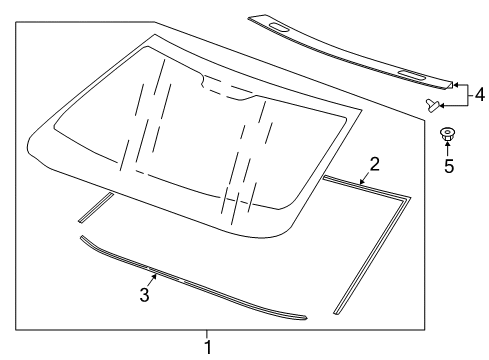 2022 Chevy Camaro Glass - Windshield Diagram