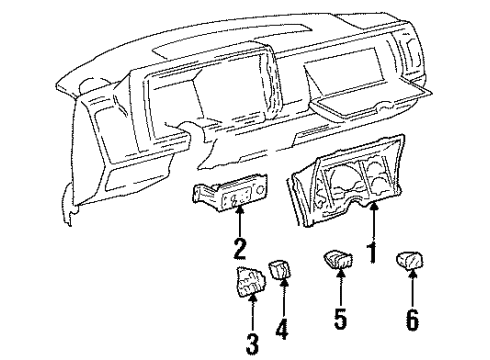1993 GMC Yukon A/C & Heater Control Units Diagram