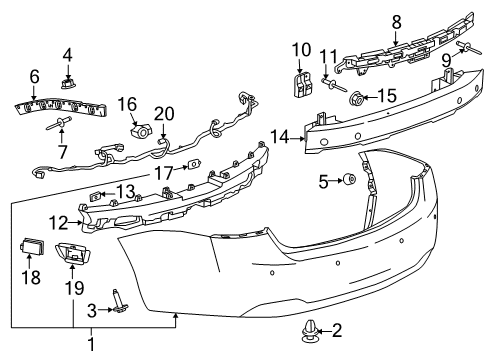 2020 Chevy Impala Rear Bumper Diagram