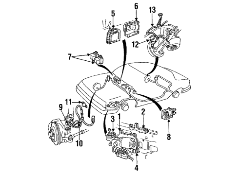 1994 Buick LeSabre ABS Components Diagram