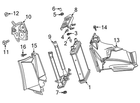 2021 Cadillac CT4 Auxiliary Radiator Stud Diagram for 11547665
