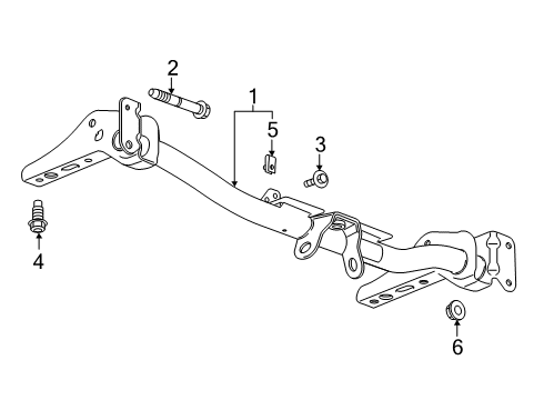 2022 Chevy Silverado 1500 LTD Trailer Hitch Bolt Diagram for 11589355