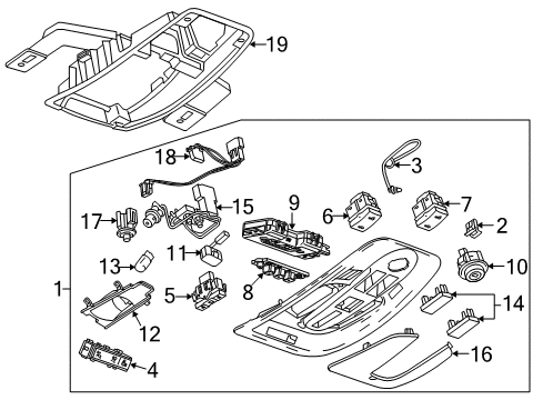 2014 GMC Terrain Release Switch, Rear Diagram for 22869802