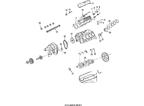 1984 Oldsmobile Cutlass Calais Engine Parts & Mounts, Timing, Lubrication System Diagram 4 - Thumbnail