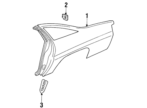 1996 Chevy Caprice Quarter Panel & Components Diagram 1 - Thumbnail