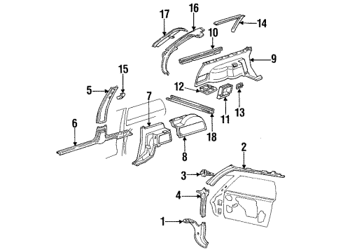 1984 Oldsmobile Cutlass Ciera Interior Trim Diagram