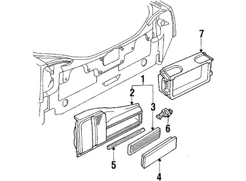 1987 Oldsmobile Calais Tail Lamps Diagram