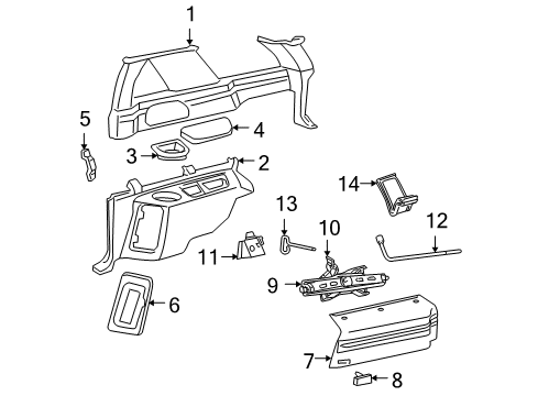 2000 GMC Jimmy Interior Trim - Quarter Panels Diagram