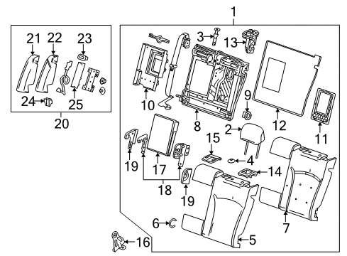 2012 Buick LaCrosse Rear Seat Components Diagram