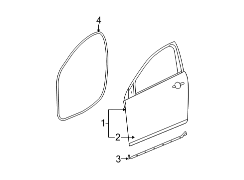 2008 Chevy Malibu Front Door, Body Diagram 2 - Thumbnail