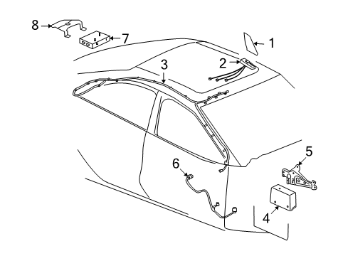 2008 Chevy Malibu Antenna Cable Diagram for 25911151