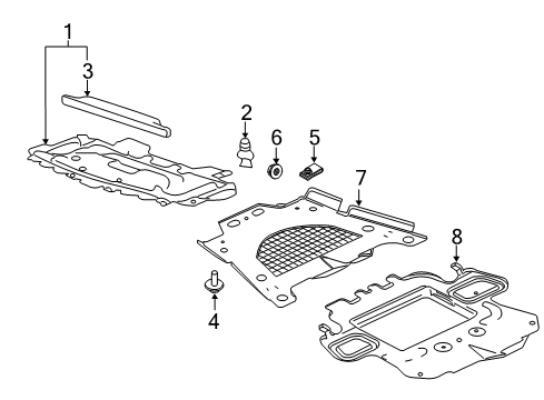 2008 Cadillac CTS Splash Shields Diagram