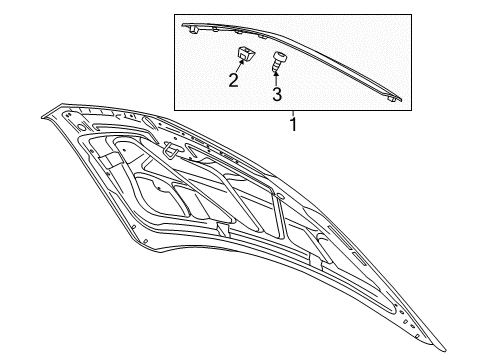 2016 Cadillac ELR Exterior Trim - Hood Diagram
