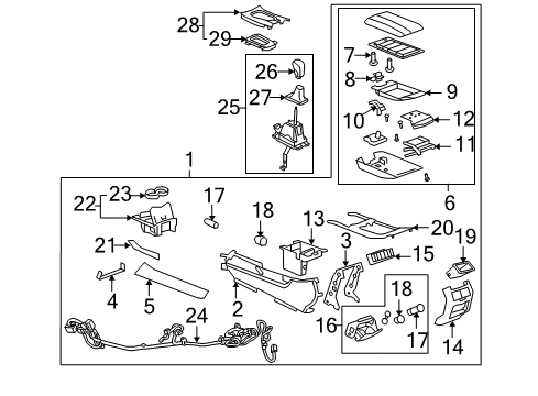 2010 Cadillac CTS Console Assembly, Titanium Diagram for 22983605