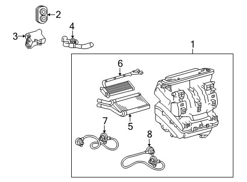 2010 Pontiac Vibe A/C Evaporator & Heater Components Diagram 2 - Thumbnail