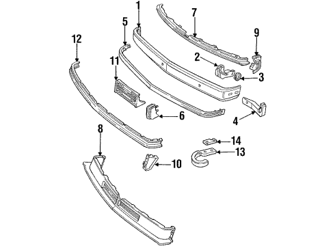 1994 GMC C3500 Front Bumper Diagram