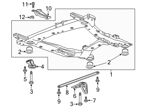 2022 Buick Enclave Suspension Mounting - Front Diagram